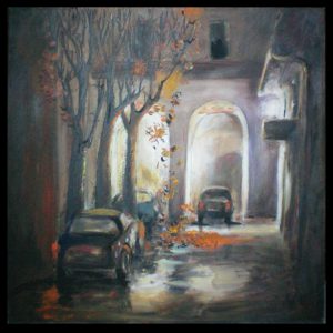 019-Dietro la Biblioteca-B.A.-60x60, olio su tela