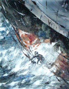 114-3236 Il mare contro 1, acquarello