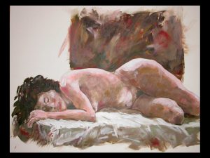 1794 Nudo addormentato, acrilico su cartone